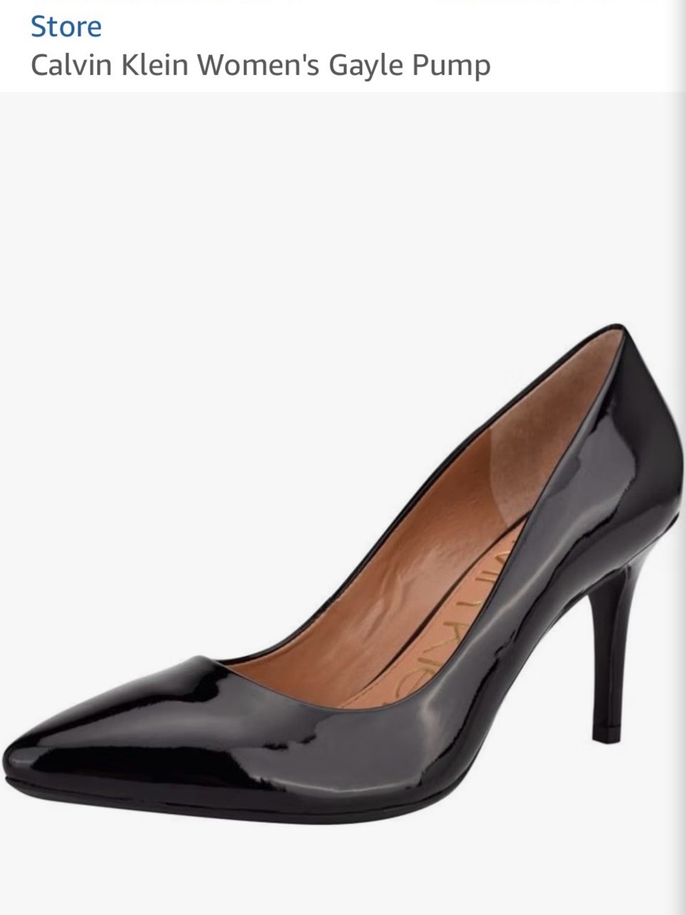 Calvin Klein Women's Gayle Black Patent Pointed Pump